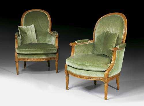 Appraisal: PAIR OF BERGERES Louis XVI in the style of G