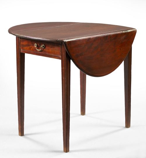 Appraisal: George III Line-Strung Mahogany Pembroke Table late th century the