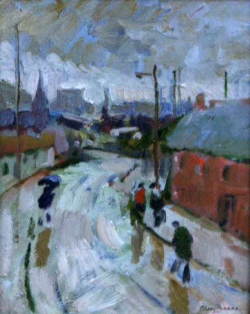 Appraisal: Glen Preece born Rain in the City oil on board