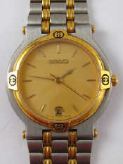 Appraisal: A bi colour Gucci M wristwatch quartz movement case approx