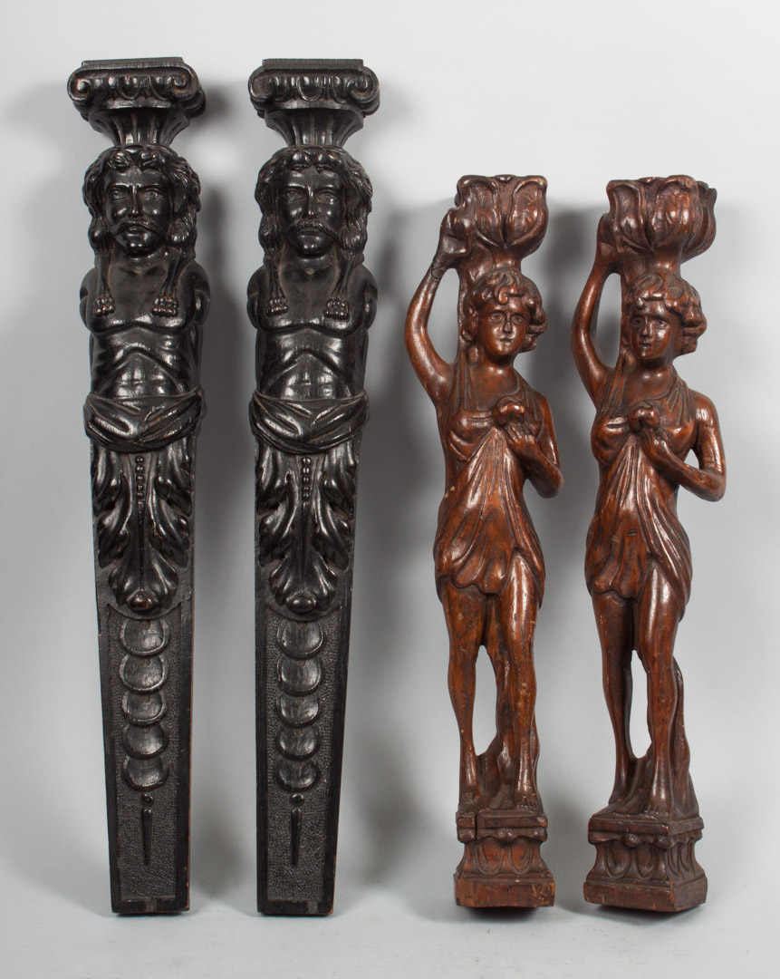 Appraisal: Two pairs of Renaissance Revival wood supports fourth quarter- th