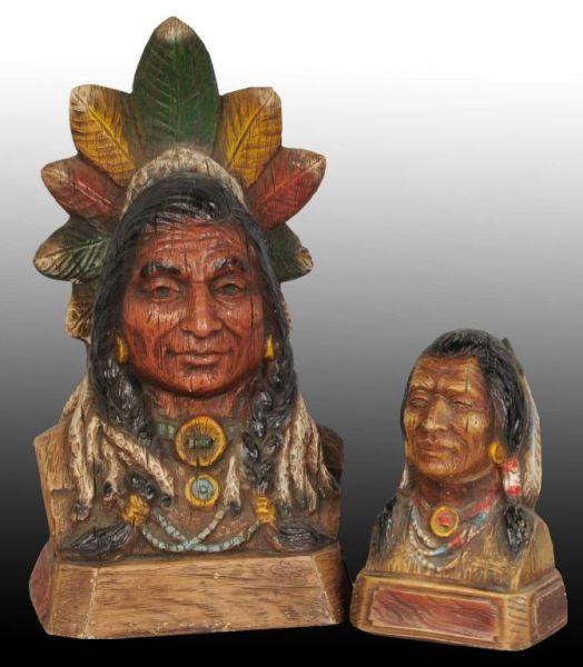 Appraisal: Lot of Plastic Indian Busts Description s Cigar Store FigureCondition