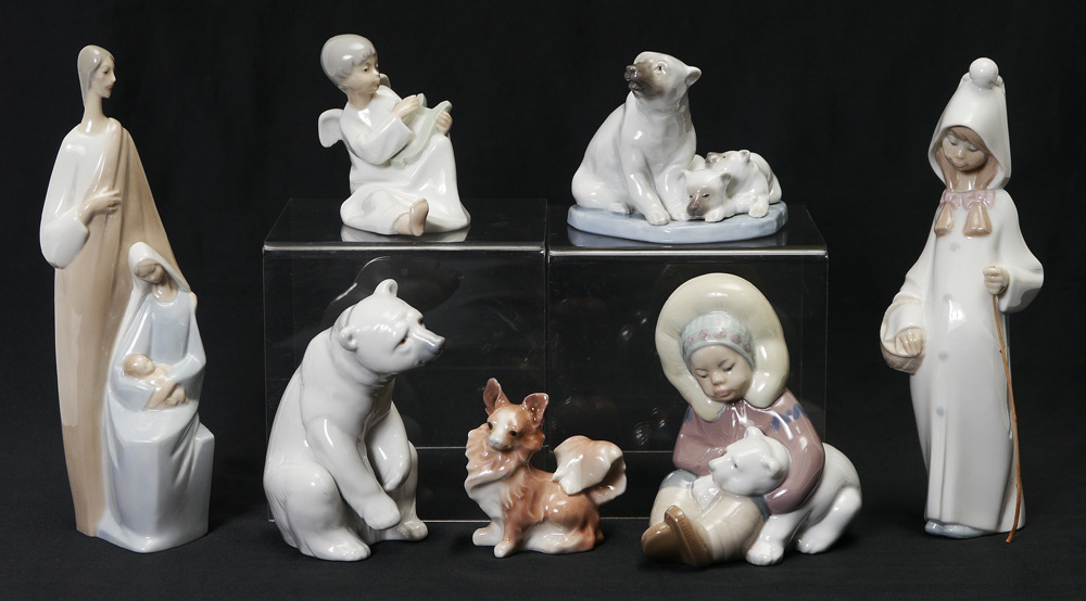 Appraisal: ESTATE LOT OF LLADRO PORCELAIN FIGURES piece lot to include