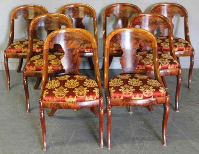 Appraisal: Empire Style Mahogany Chairs From a Stamford CT location Dimensions