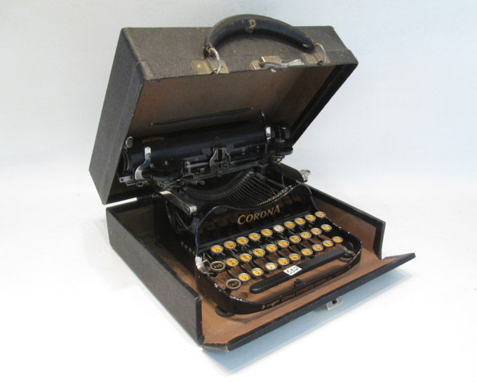 Appraisal: CORONA BLACK TYPEWRITER Groton New York Patented July Height inches