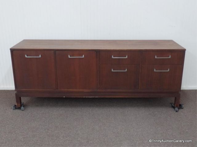 Appraisal: Mid Century Walnut Executive Office Credenza Produced by Marble Imperial