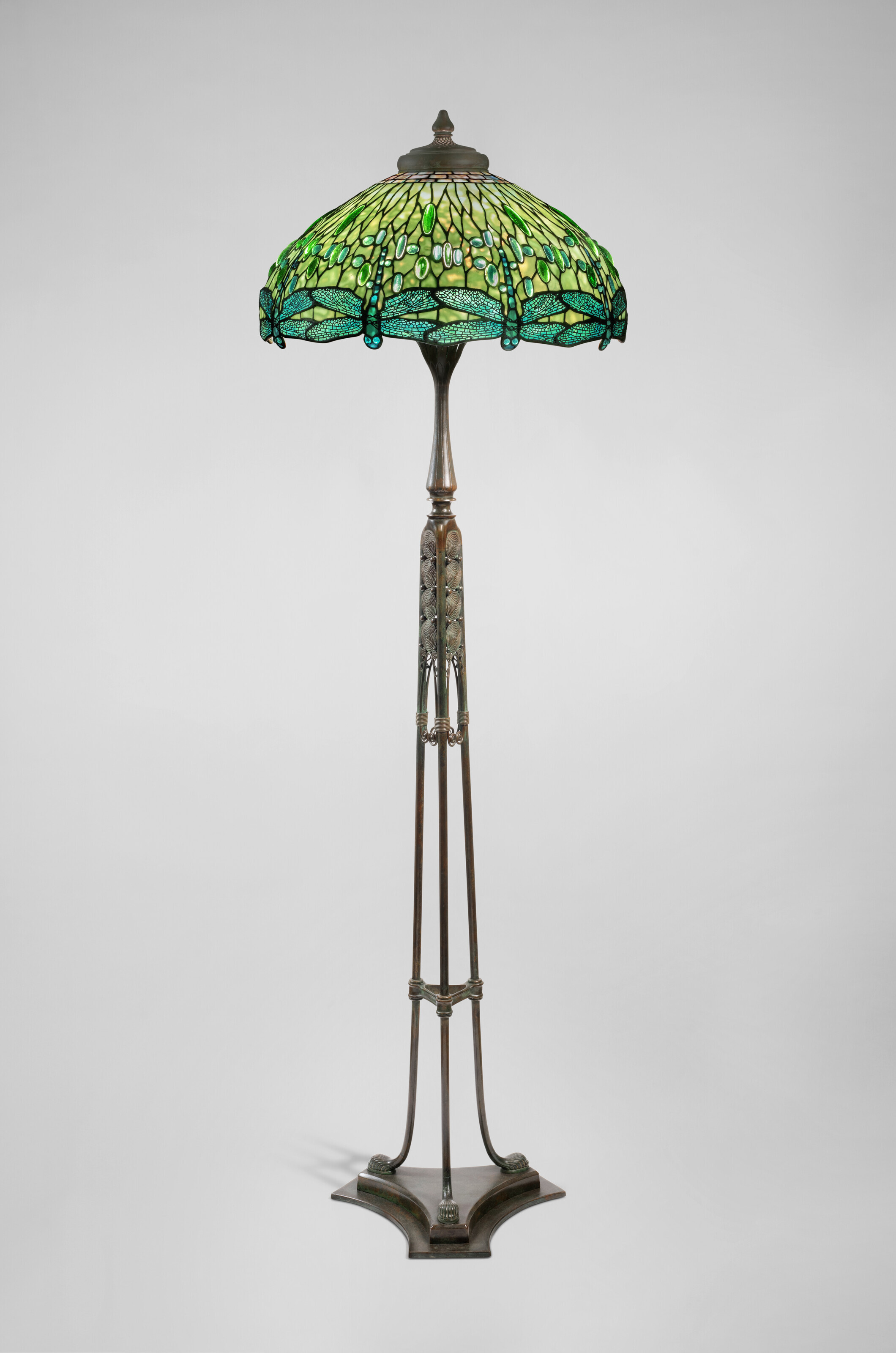 Appraisal: TIFFANY STUDIOS Hanging Head Dragonfly Floor Lamp circa leaded glass