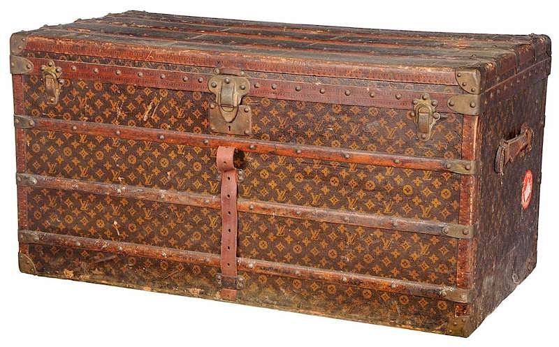 Appraisal: Louis Vuitton Steamer Trunk French circa s LV monogram canvas