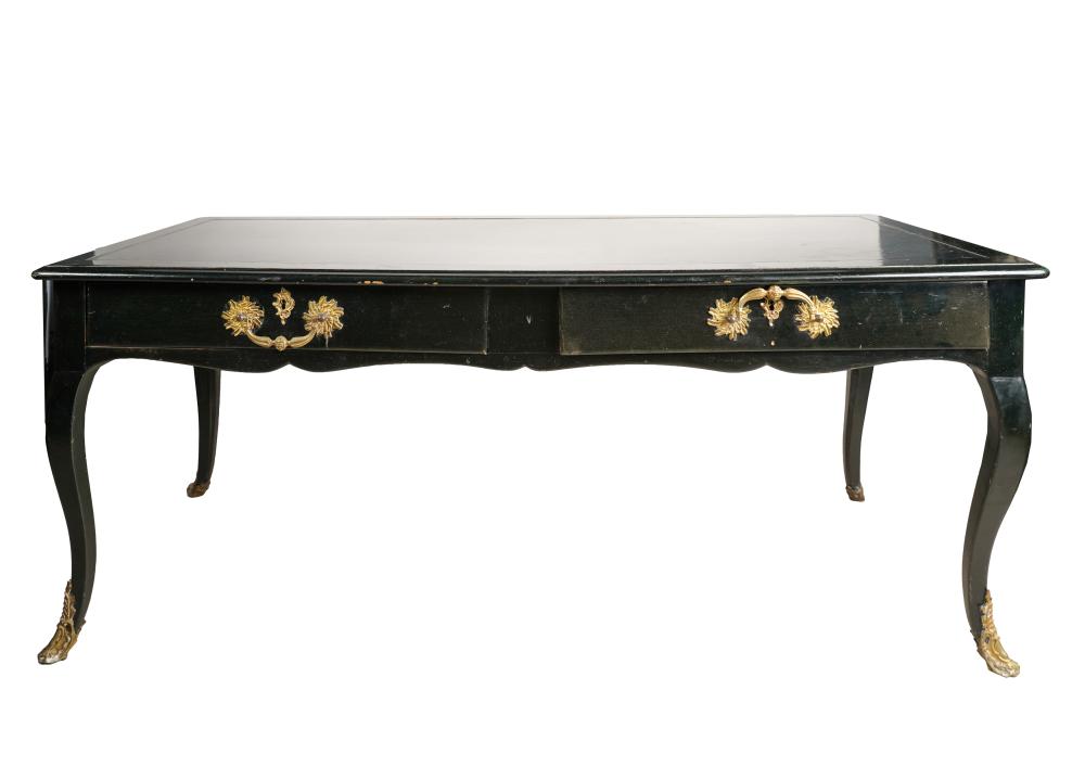 Appraisal: LOUIS XV-STYLE EBONIZED BUREAU PLAT th century unsigned the black