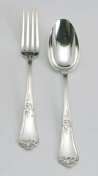 Appraisal: A French standard silver partial flatware setAntoine Laparra Paris circa