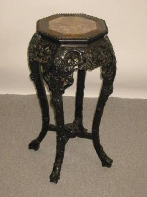 Appraisal: A CHINESE HARDWOOD JARDINIERE STAND late th century the beaded