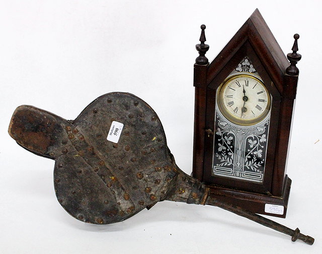 Appraisal: AN AMERICAN MANTLE TIMEPIECE with turned finials cm high together