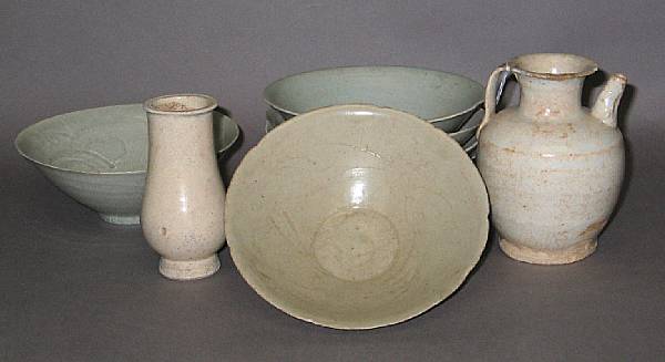 Appraisal: A group of qingbai-type glazed porcelains th th Century Including