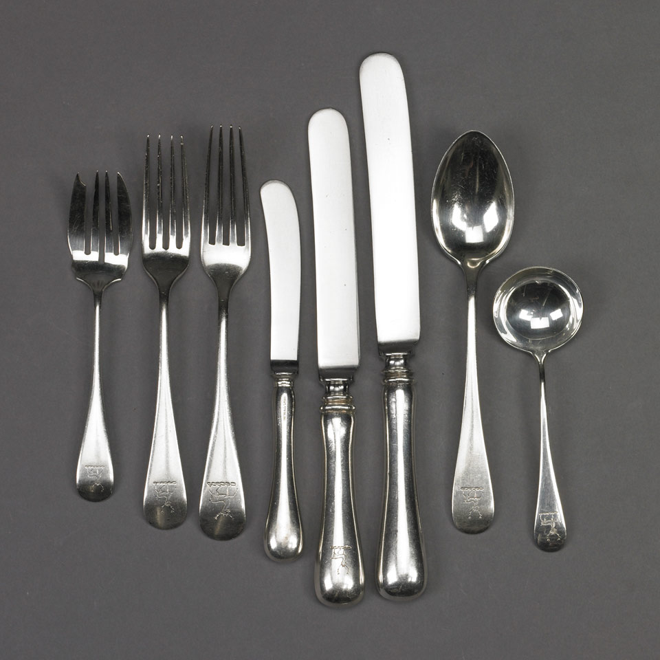 Appraisal: Canadian Silver Old English Pattern Flatware Service Ellis Bros Toronto