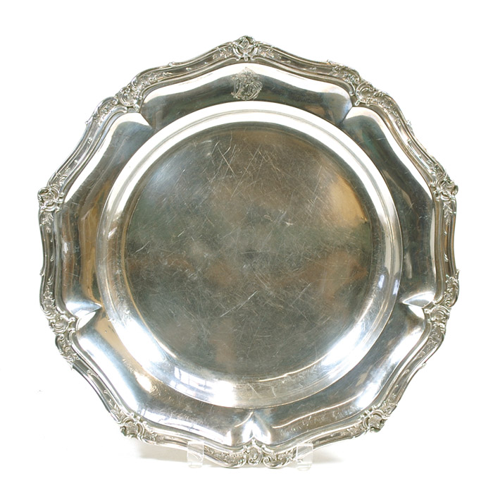 Appraisal: GERMAN FINE SILVER ROUND PLATTER maker Lazarus Posen active -