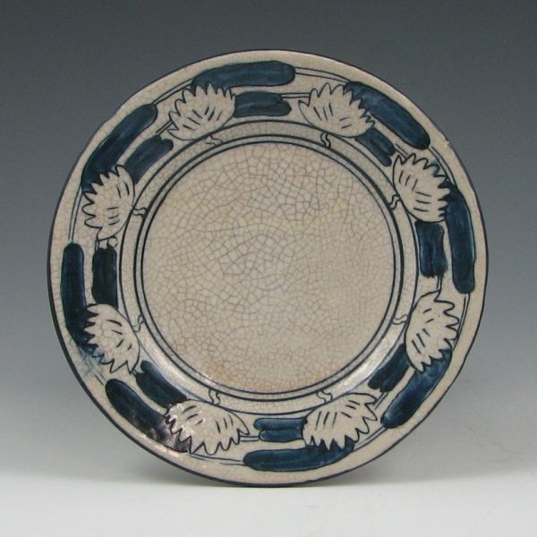 Appraisal: Dedham Pottery Pond Lily plate Marked with blue ink stamp