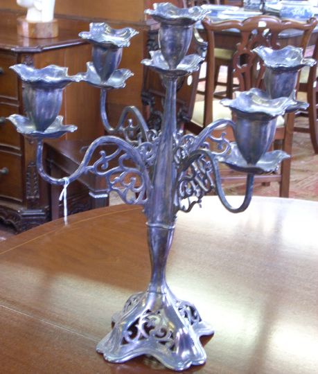 Appraisal: Good F B Rogers Company Silverplate Five-Light Candelabrum in the