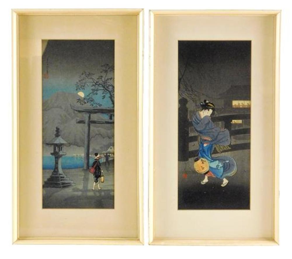 Appraisal: ASIAN Takahashi Shotei Japanese - two color woodblock prints Cold