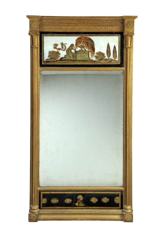 Appraisal: FEDERAL MIRROR Philadelphia ca Neoclassical gilt architectural mirror Cornice with