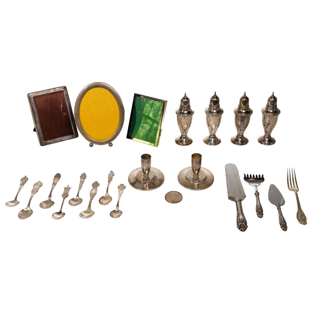 Appraisal: STERLING SILVER HOLLOWWARE AND FLATWARE ASSORTMENTIncluding salt and pepper shakers