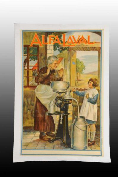 Appraisal: Paper Alfa-Laval Poster Description French to Paper is mounted on