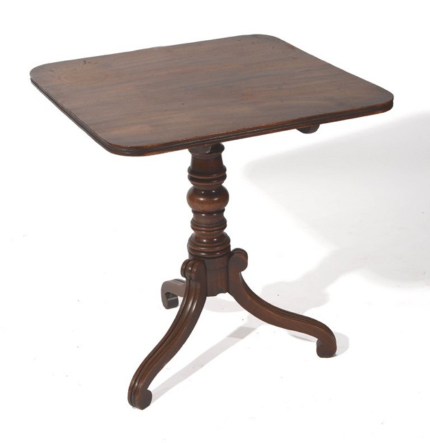 Appraisal: A MID TH CENTURY MAHOGANY SQUARE TIP-UP OCCASIONAL TABLE on