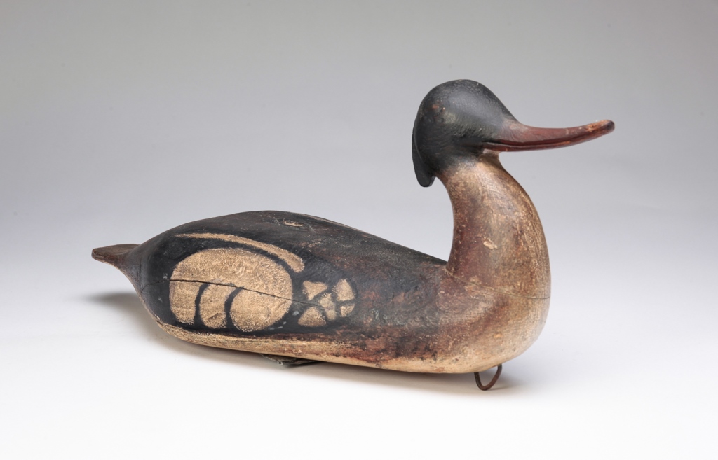 Appraisal: AMERICAN FOLKSY MERGANSER First half th century Low profile carving