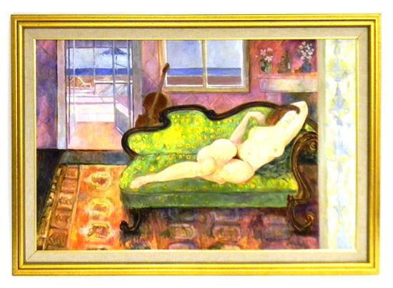 Appraisal: B M Yavetz American th C Reclining Nude oil on