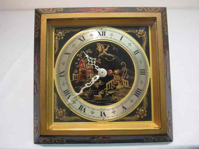 Appraisal: Small Chinoiserie decorated bronze gilt enameled desk clock Key wind