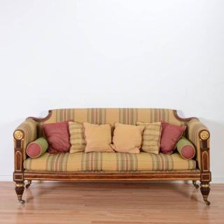 Appraisal: Nice William IV parcel gilt carved rosewood sofa th c