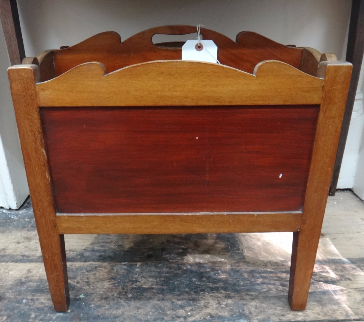 Appraisal: An early th century mahogany two division Canterbury on square