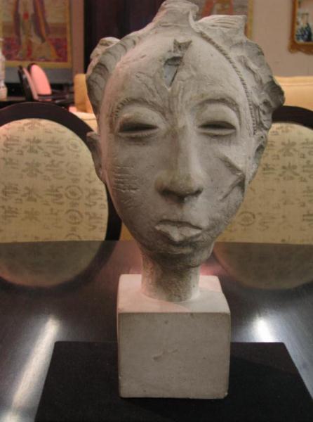 Appraisal: Cast concrete contemporary bust '' tall