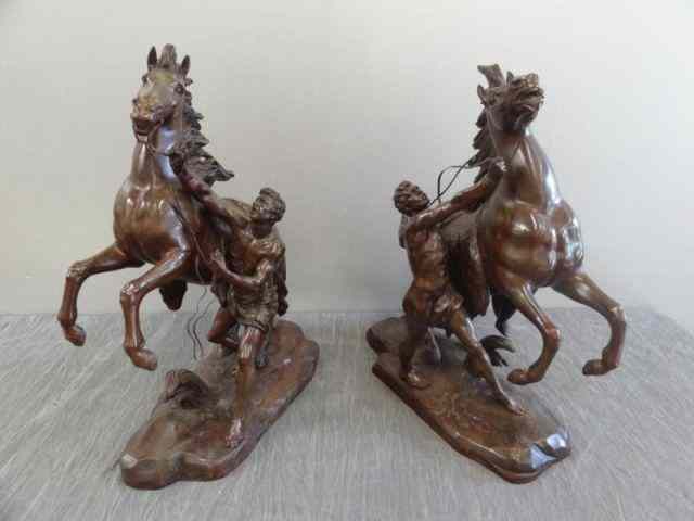 Appraisal: Pair of Bronze 'Marly' Horses After Guillaume Coustou From a