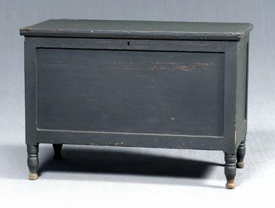 Appraisal: North Carolina painted lift-top chest yellow pine throughout with early