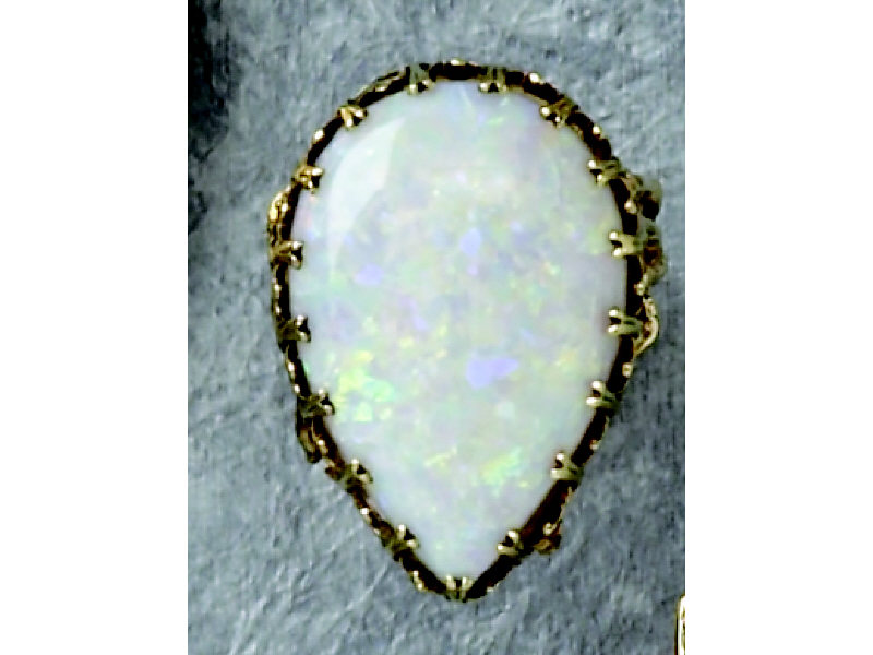 Appraisal: OPAL RING k yellow gold large opal weighing ct with