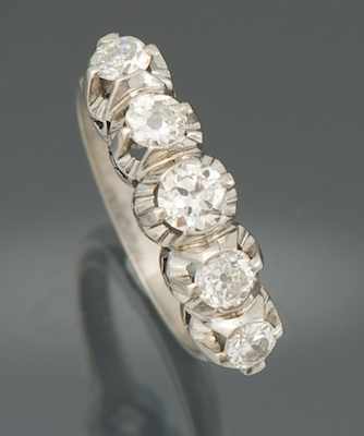 Appraisal: A Ladies' Platinum and Diamond Ring Platinum ring with an