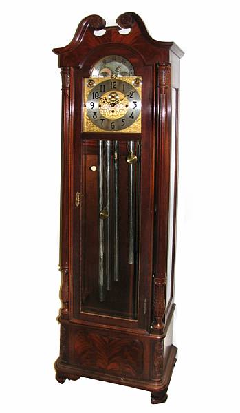 Appraisal: A Federal style mahogany long case clock height ft in