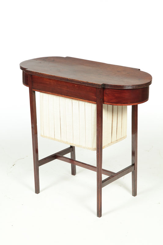 Appraisal: HEPPLEWHITE SEWING TABLE American early th century mahogany and cherry