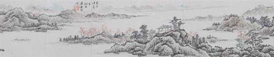 Appraisal: CHEN SHI ZHENG Chinese - Riverscape signed and sealed Twenty