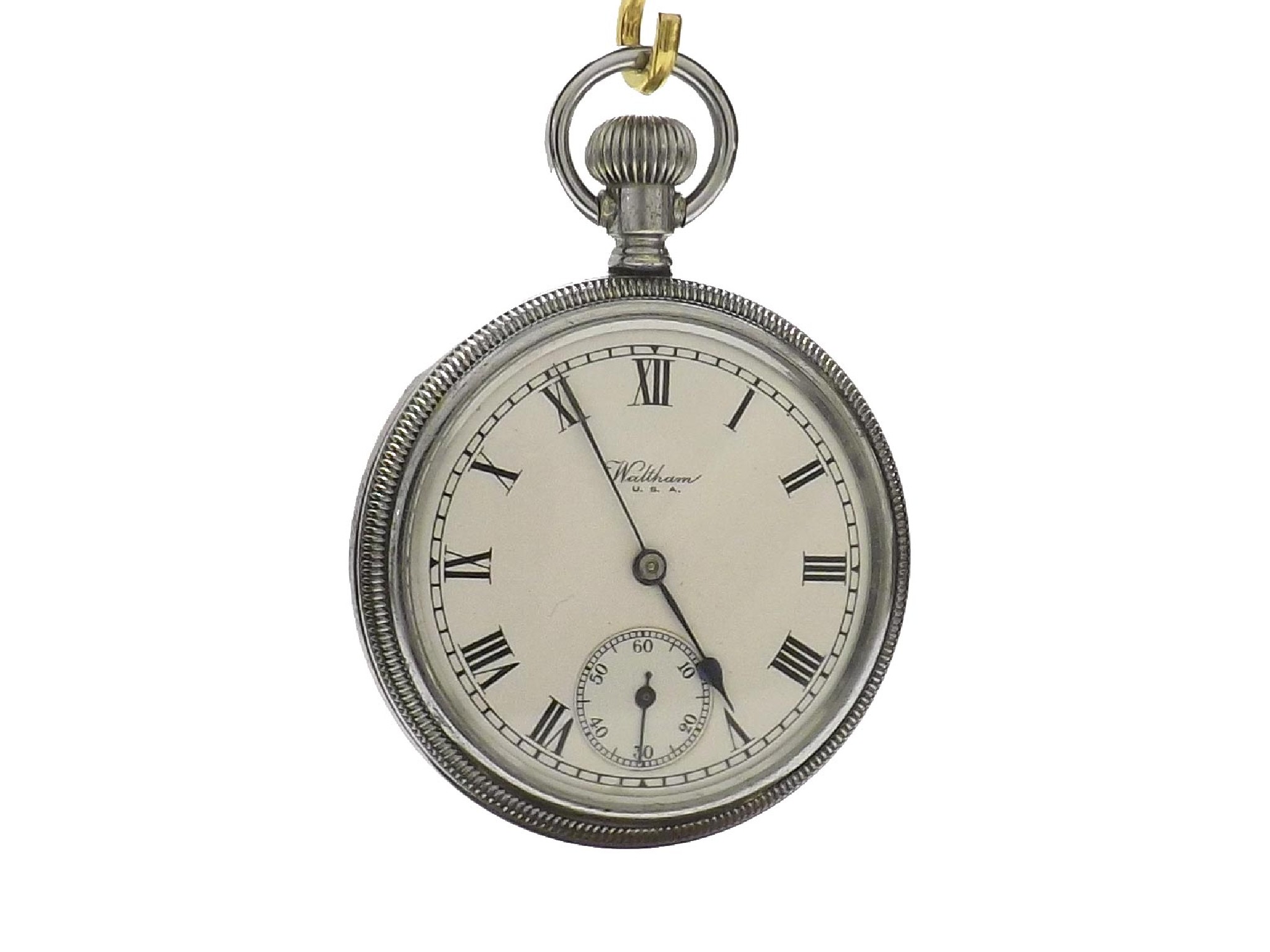 Appraisal: Waltham Military type nickel cased lever pocket watch S jewel