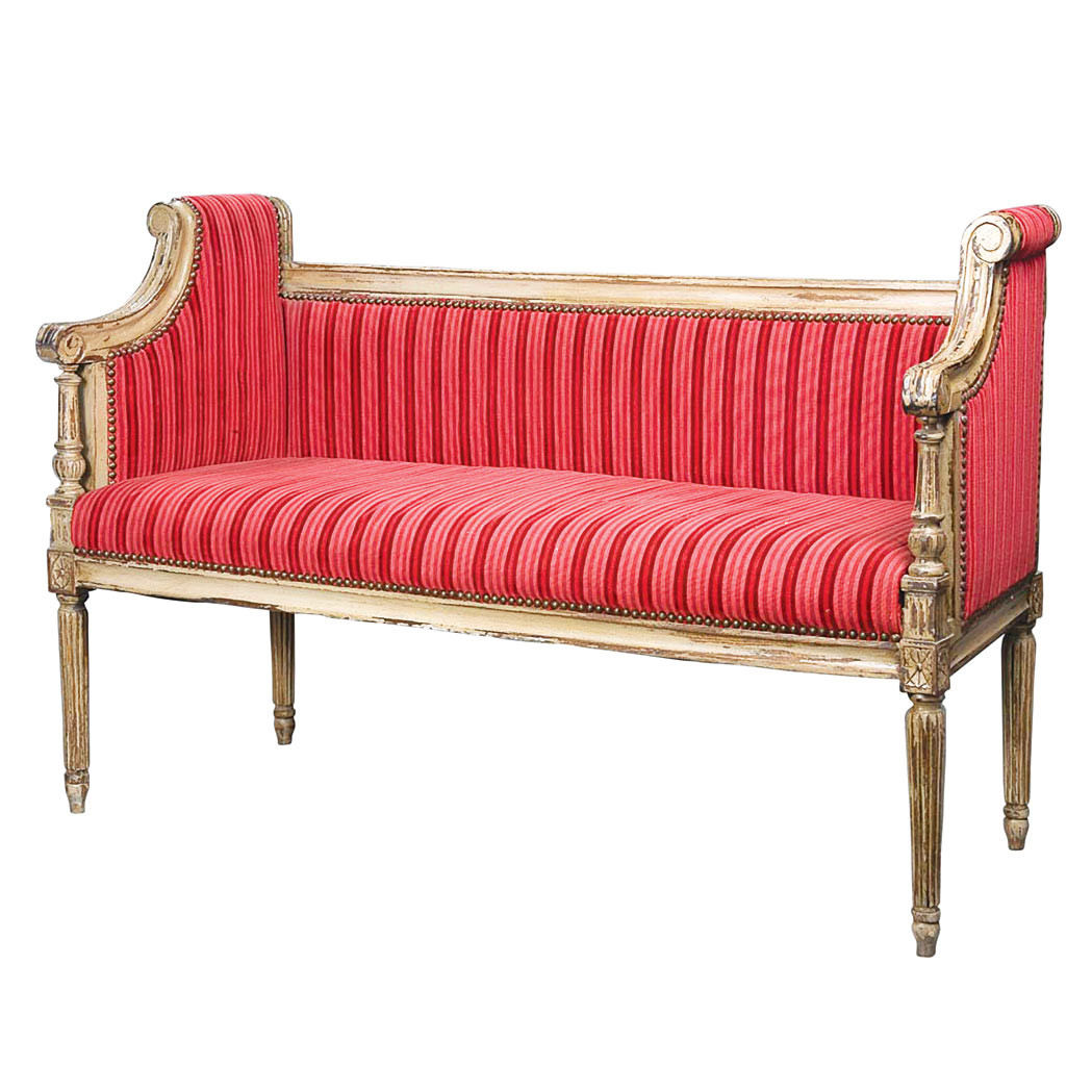 Appraisal: Louis XVI Style Painted Wood Bench Length inches