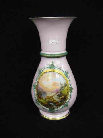 Appraisal: Old Paris French Porcelain Vase handpainted waterfront scene '' circa