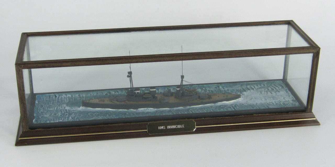 Appraisal: A scale model of the battle cruiser HMS Invincible cased