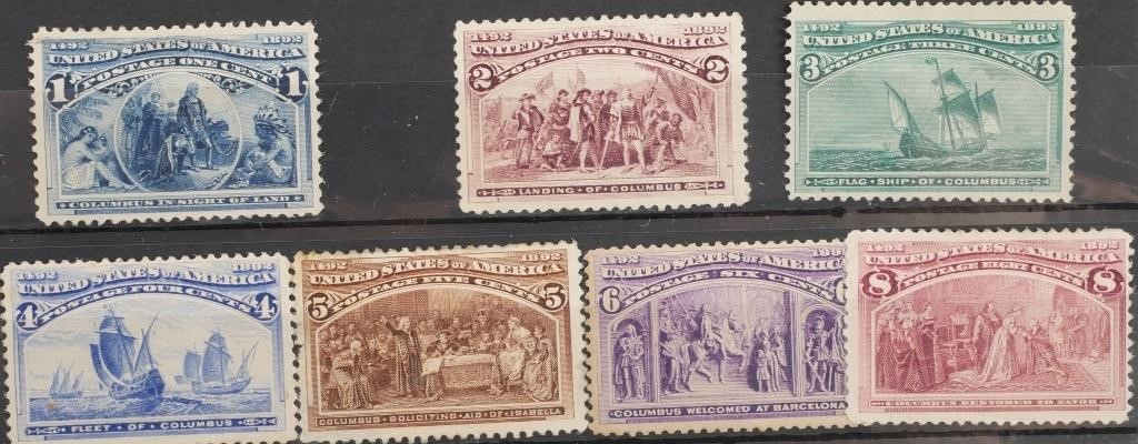 Appraisal: c to c stamps in the Columbus commemorative set all