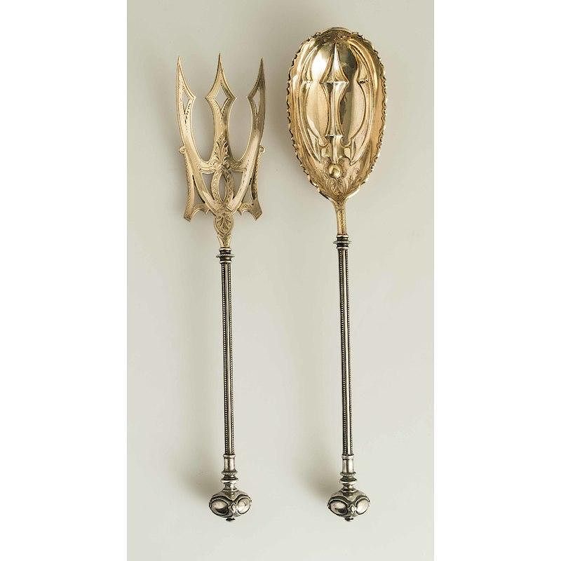 Appraisal: Two Gilt Silver Serving Pieces Pair of serving pieces with