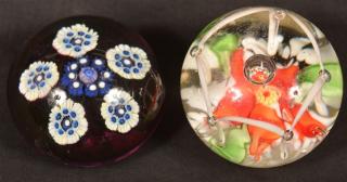 Appraisal: Two Unsigned Studio Art Glass Paperweights Two Unsigned Studio Art