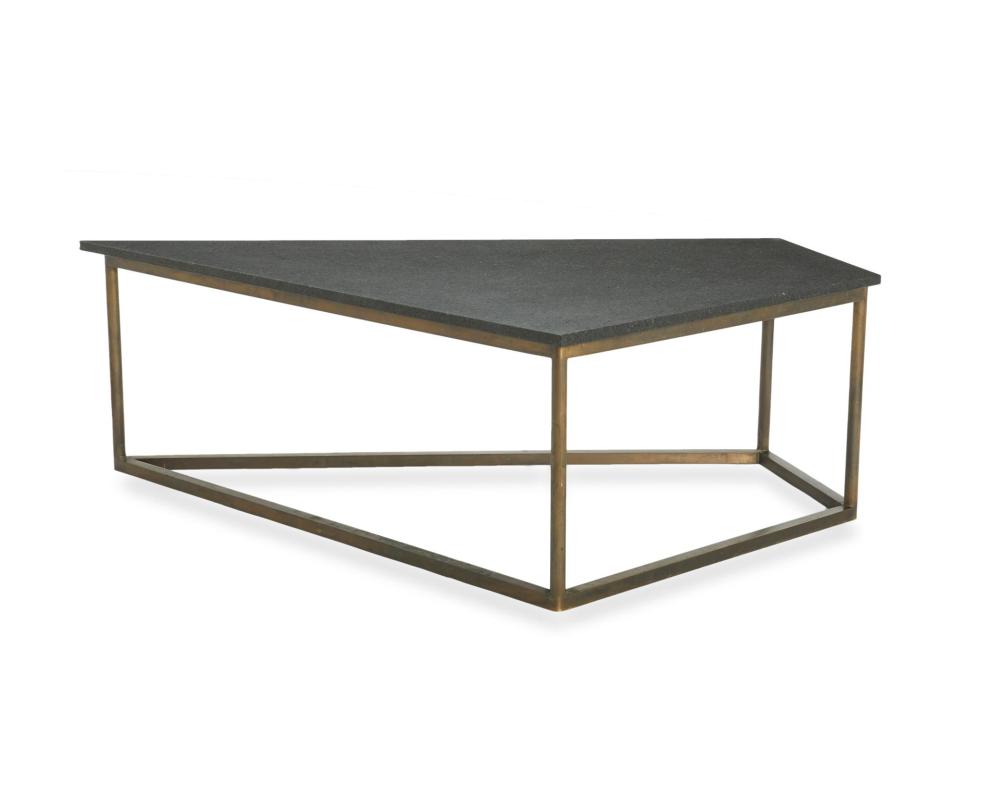 Appraisal: A geometric stone coffee table by Martyn Lawrence Bullard st