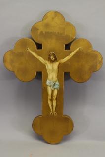 Appraisal: Gilt Painted Crucifix Icon Gilt Painted Crucifix Icon Depicting Jesus