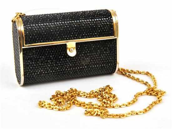 Appraisal: A MINAUDIERE EVENING BAG BY JUDITH LEIBER The black rhinestone