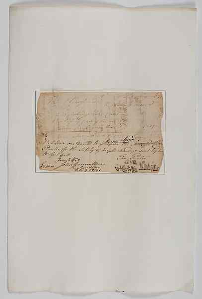 Appraisal: Receipt for Chest for Corn Planter Signed by John Nicholson